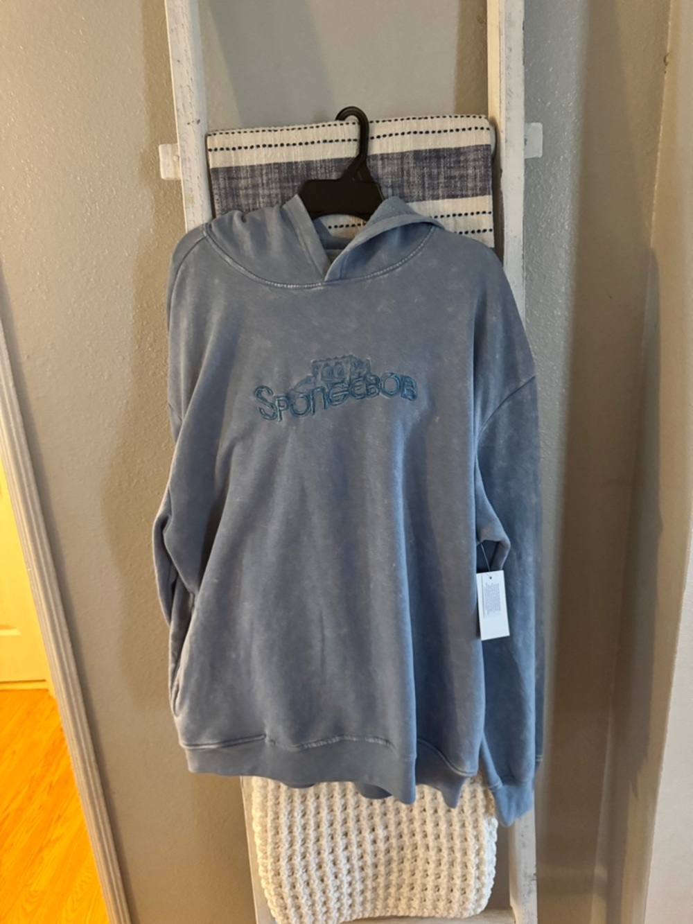 SpongeBob SquarePants Graphic Mineral Wash Hoodie,